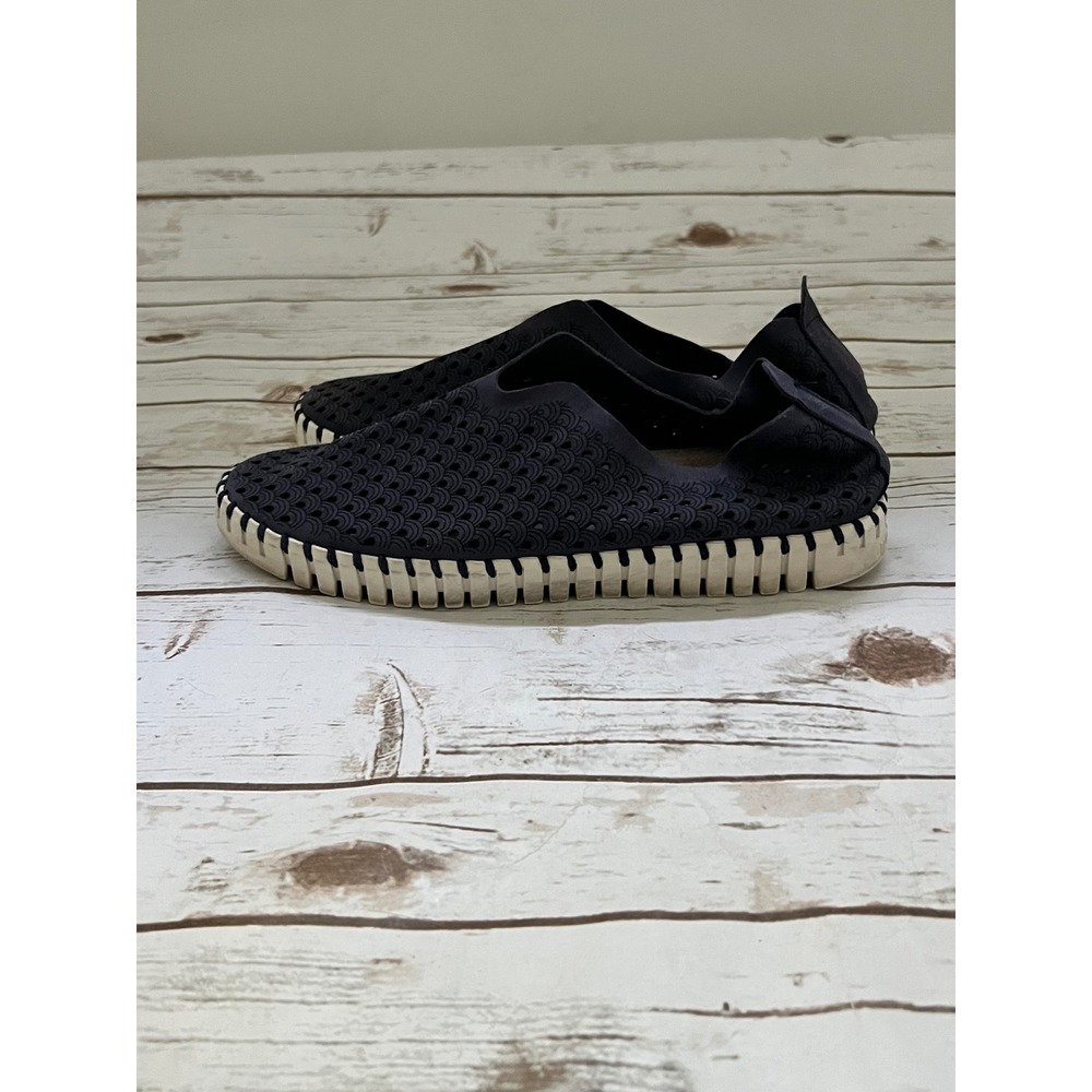 Ilse Jacobsen Tulip Slip On Sneakers Navy Blue Scalloped 41 (10-10.5US)